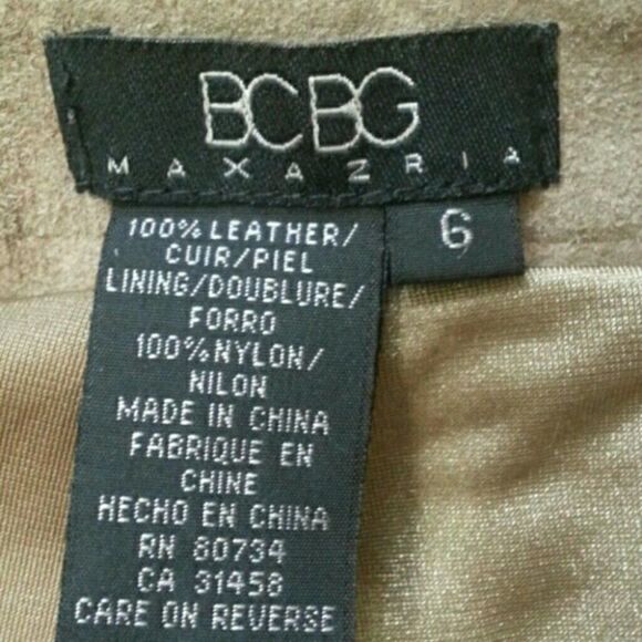 Genuine Suede Straight Leg Trouser BCBG MaxAzria Sz. 6 - Picture 6 of 8